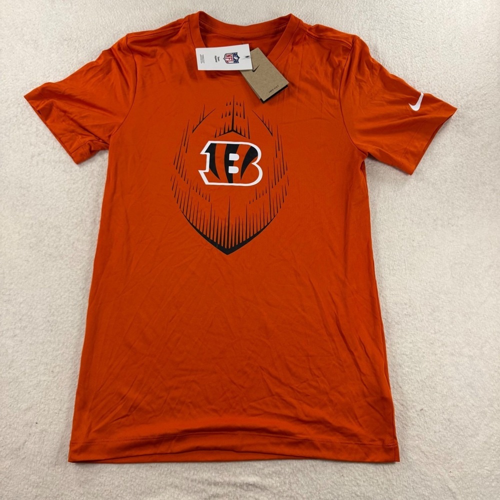 Nike Cincinnati Bengals T-Shirt Mens Small Orange NEW‎ NFL Dri-FIT Athletic Tee